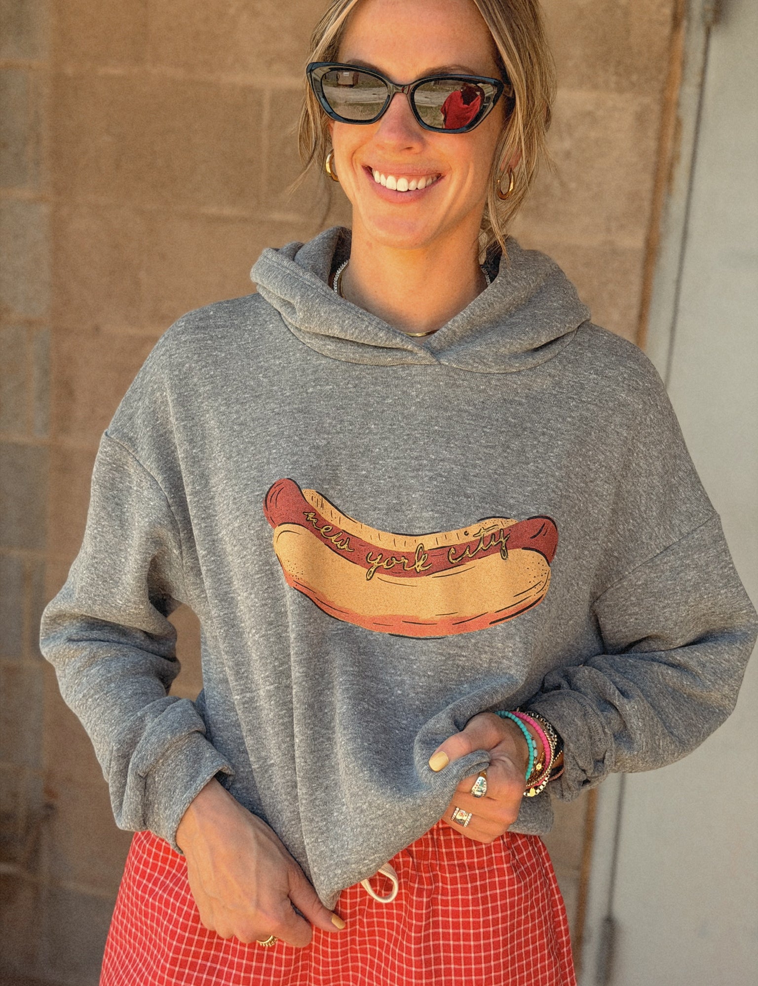 Sunny Somewhere Grey Hot Dog Graphic Sweatshirt from Shop Estilo.