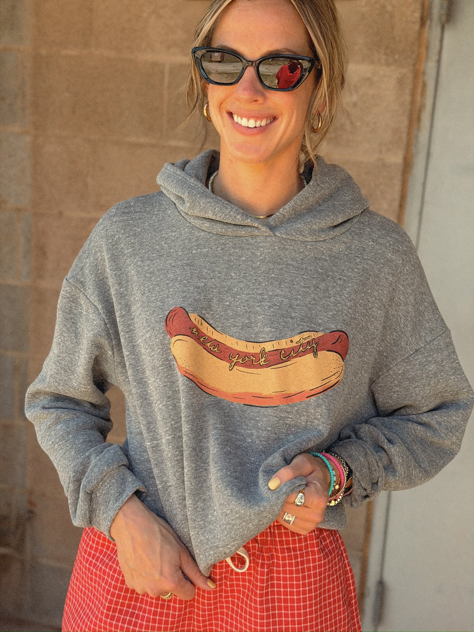 Sunny Somewhere Grey Hot Dog Graphic Sweatshirt from Shop Estilo.