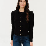 Six Fifty | Fia- Puff Shoulder Cardigan - Black