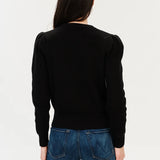 Six Fifty | Fia- Puff Shoulder Cardigan - Black