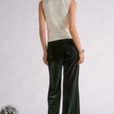 Elan | Sleeveless Raglan Sweater with Silver Trim