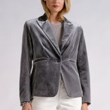 Elan |  Velvet Blazer - Silver