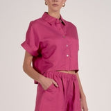 Elan | Drawstring Shorts- Fuchsia