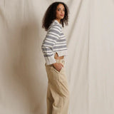 Perfect White Tee | Ximena - Stripe Rugby Sweater - Oatmeal Heather