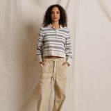 Perfect White Tee | Ximena - Stripe Rugby Sweater - Oatmeal Heather