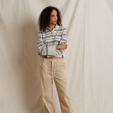Perfect White Tee | Ximena - Stripe Rugby Sweater - Oatmeal Heather
