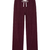 Perfect White Tee | Zadie Waffle Wideleg Drawcord Pant - Cherry Lacquer