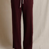 Perfect White Tee | Zadie Waffle Wideleg Drawcord Pant - Cherry Lacquer