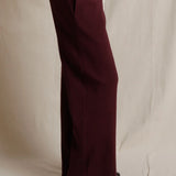 Perfect White Tee | Zadie Waffle Wideleg Drawcord Pant - Cherry Lacquer