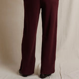 Perfect White Tee | Zadie Waffle Wideleg Drawcord Pant - Cherry Lacquer