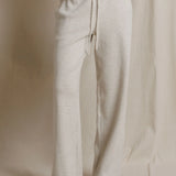Perfect White Tee | Zadie Waffle Wideleg Drawcord Pant - Oatmeal
