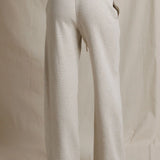 Perfect White Tee | Zadie Waffle Wideleg Drawcord Pant - Oatmeal