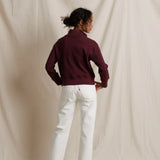 Perfect White Tee | Zia Waffle Placket Collar Pop Over - Cherry Lacquer