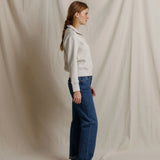 Perfect White Tee | Zia Waffle Placket Collar Pop Over - Oatmeal