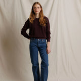 Perfect White Tee | Ziggy Reverse Crew Neck -  Cherry Lacquer