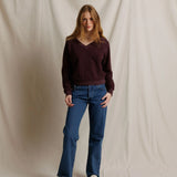 Perfect White Tee | Ziggy Reverse Crew Neck -  Cherry Lacquer