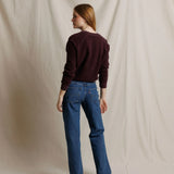 Perfect White Tee | Ziggy Reverse Crew Neck -  Cherry Lacquer