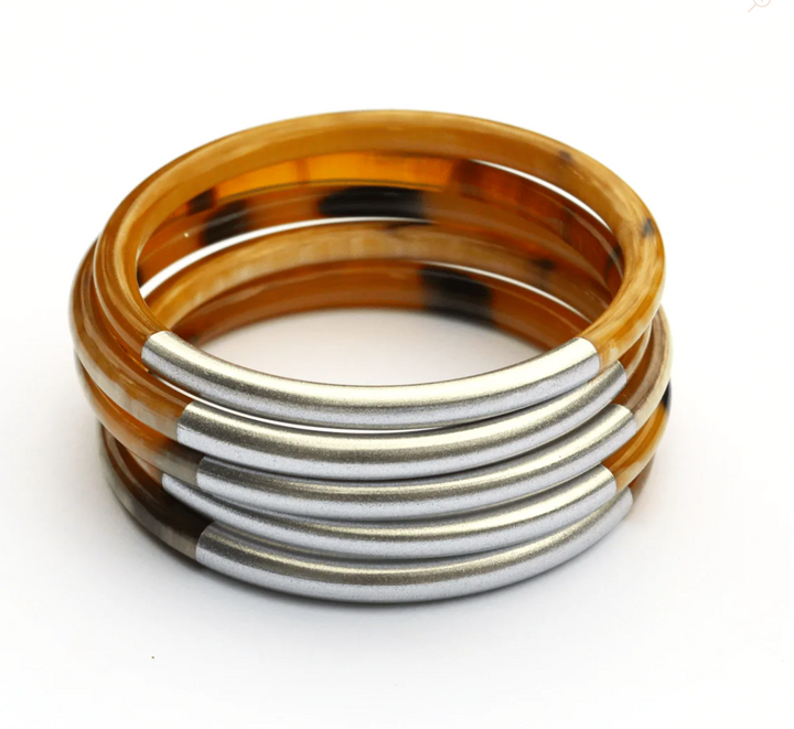 Silver Metallic Bangles